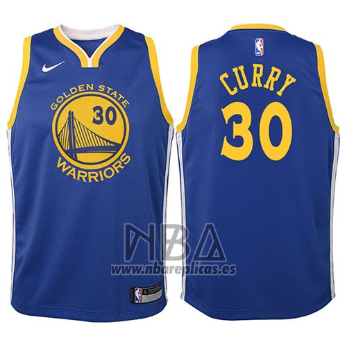 Camiseta Nino Golden State Warriors Stephen Curry NO 30 2017-18 Azul